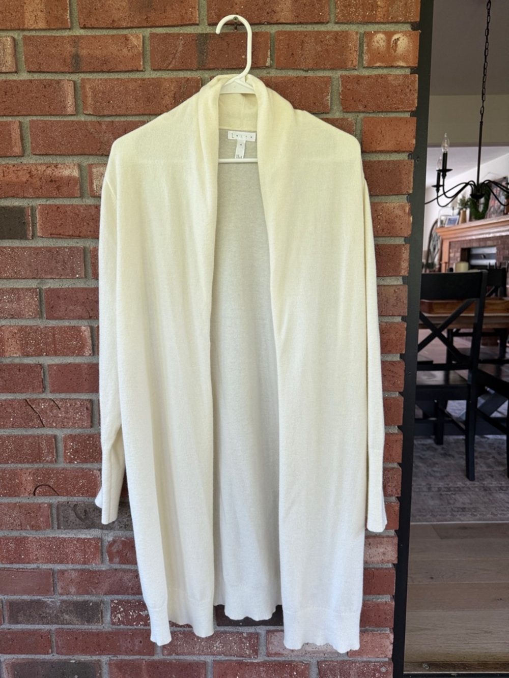 Leith Cream Open-Front Longline Cardigan